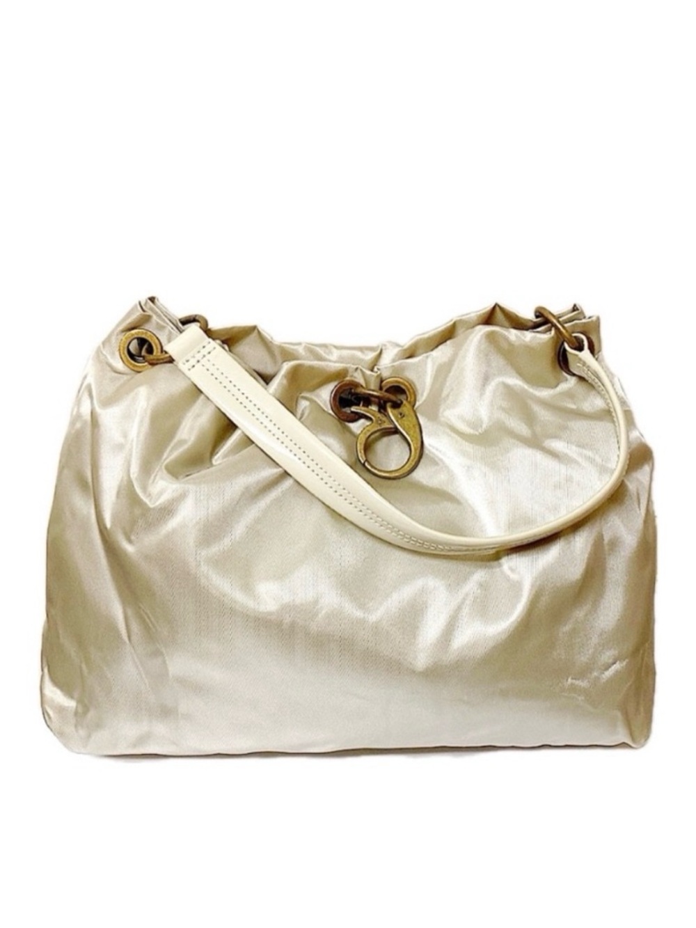 Simply Vera Vera Wang Champagne Satin Shoulder Bag Elegant EUC Designer Handbag